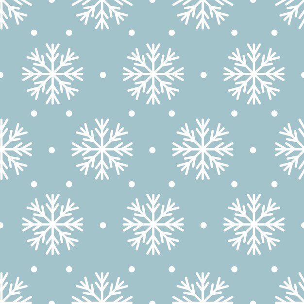 Patrón vectorial sin costuras con copos de nieve blancos sobre un fondo claro