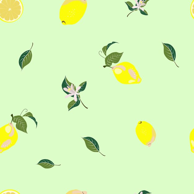 Patrón vectorial sin costuras de estampados de limones elementos aislados de naranjas sobre un fondo blanco