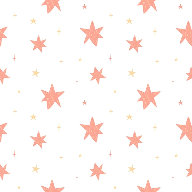 Patrón vectorial sin costuras con estrellas para fondo papel tapiz impresión diseño textil decoración de patrones de mantas, etc. Patrón estelar en estilo dulcet