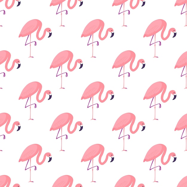 El patrón vectorial sin costuras de los flamencos rosados