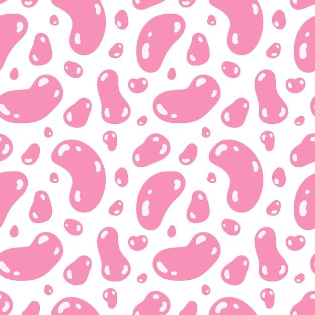 patrón vectorial sin costuras con formas abstractas rosadas sobre un fondo blanco