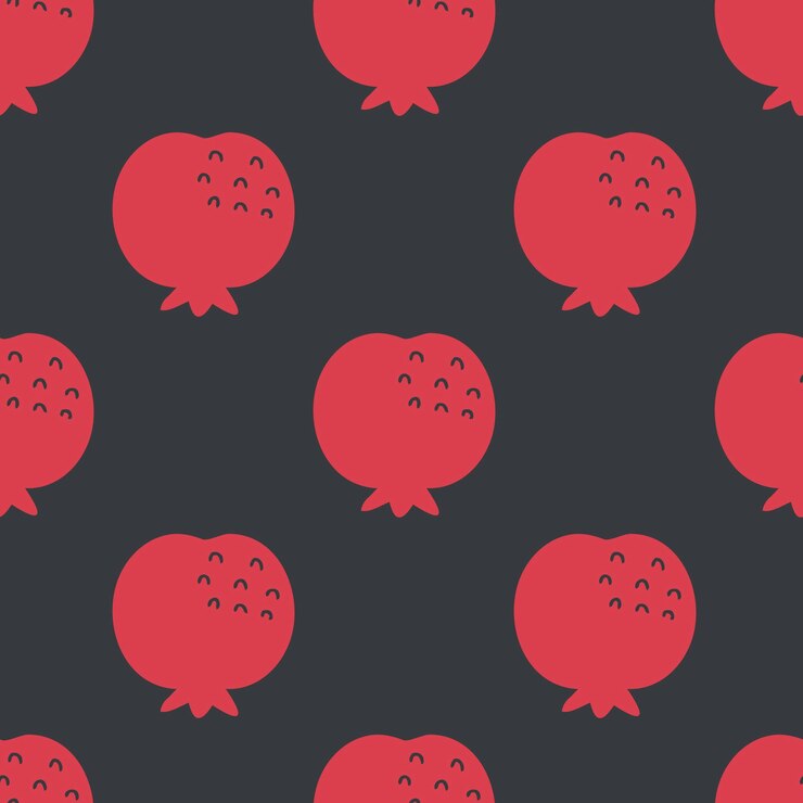 Vector patrón vectorial sin costuras con granadas de estilo plano simple impresión perfecta para etiquetas de tarjetas papel de tela textil ilustración dibujada a mano