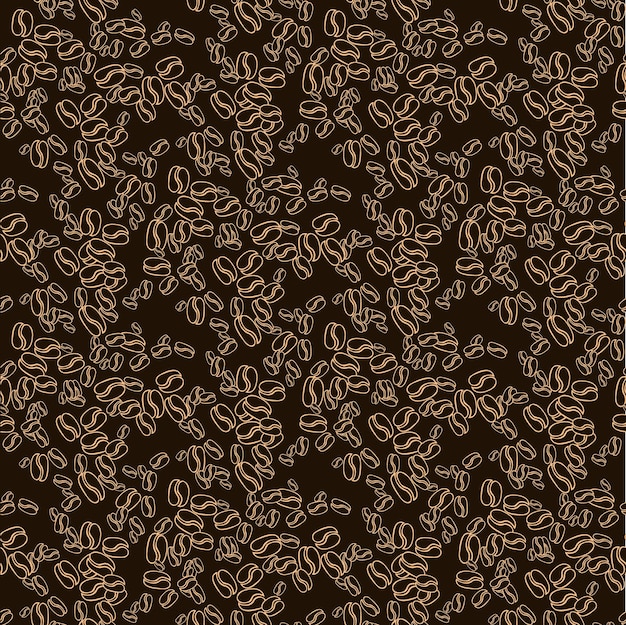 patrón vectorial sin costuras con granos de café