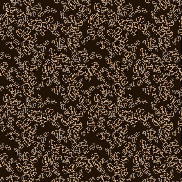 patrón vectorial sin costuras con granos de café