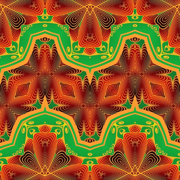 Patrón vectorial sin costuras Ornamento étnico colorido Estilo arabesco