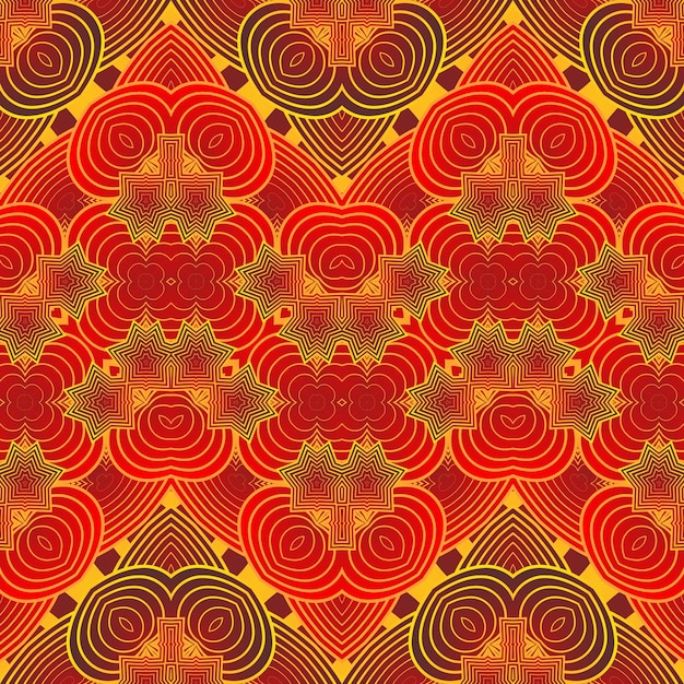 Patrón vectorial sin costuras Ornamento étnico colorido Estilo arabesco