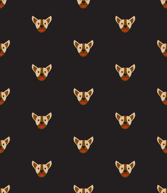 Patrón vectorial sin costuras con perros de la raza Pug Bulldog Bull Terrier francés