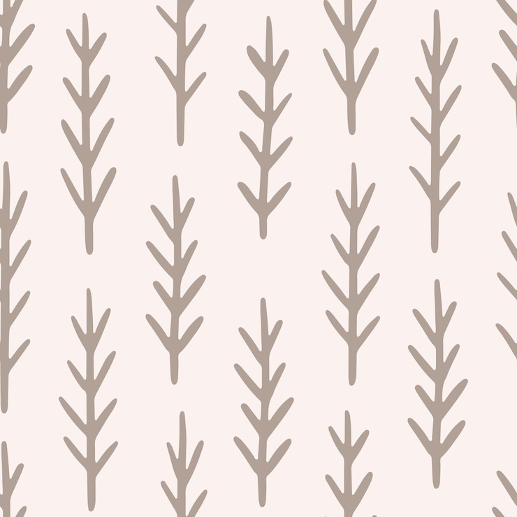 Vector patrón vectorial sin costuras con ramitas de coníferas fondo beige neutro embalaje textil para vivero