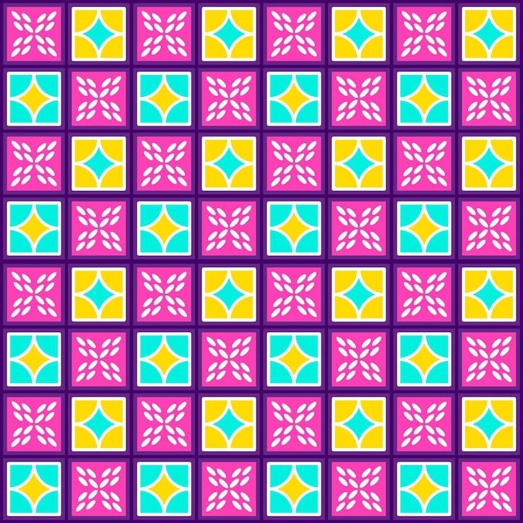 Vector patrón vectorial sin costuras de textura a cuadros de tablero de ajedrez geométrico de color.