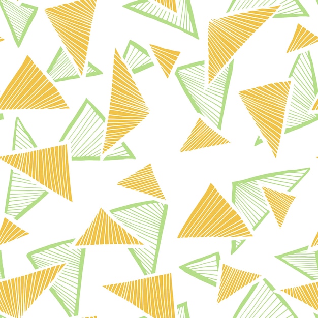 Patrón vectorial sin costuras triangular de fondo simple y garabateado