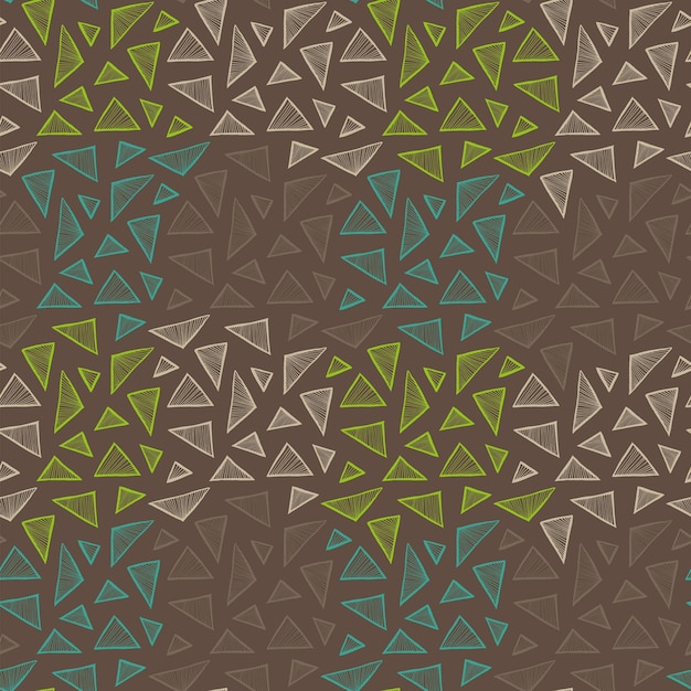 Patrón vectorial sin costuras triangular de fondo simple y garabateado