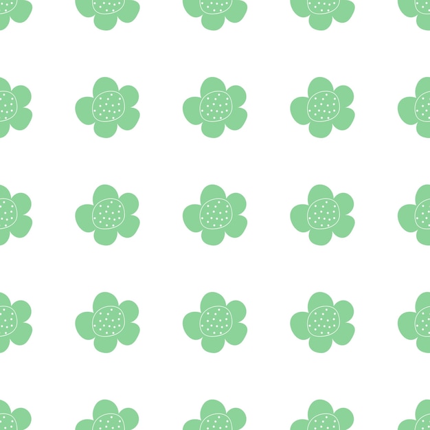 Patrón vectorial floral sin costuras con flores Flora de primavera Estilo simple para niños