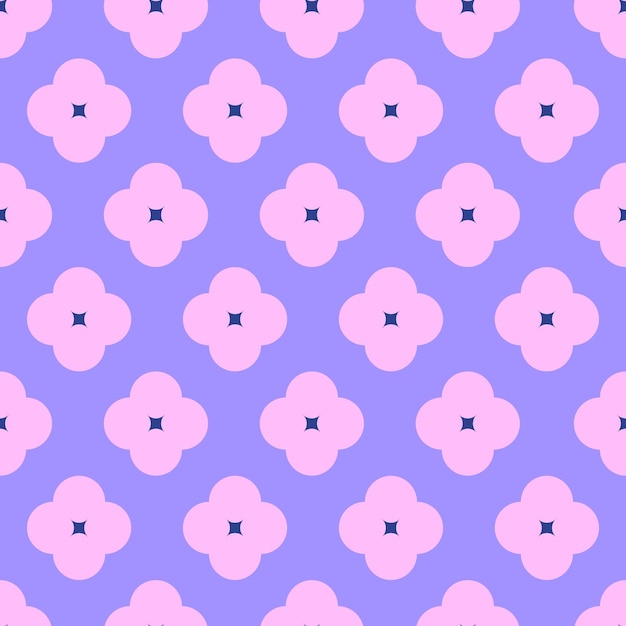 Patrón vectorial con flores estilizadas rosas
