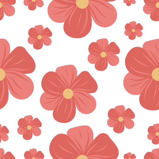 Patrón vectorial de flores en un fondo blanco aislado