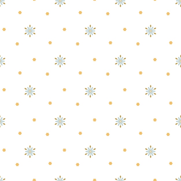 Patrón vectorial frío de invierno con copos de nieve filigrana