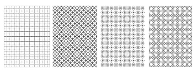 Patrón vectorial geométrico abstracto sin costuras Fondo conjunto de patrones vectoriales sin costuras colorables únicos