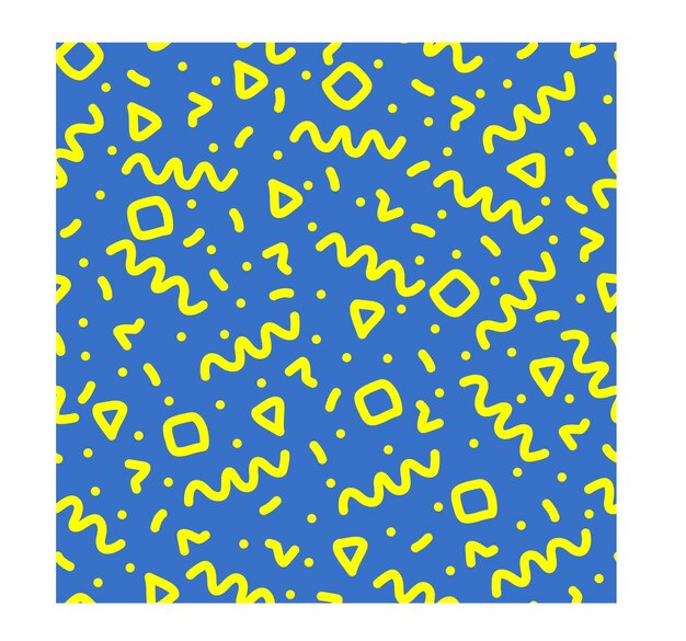 Patrón vectorial geométrico con amarillo y azul Forma un triángulo una línea un círculo Hipster