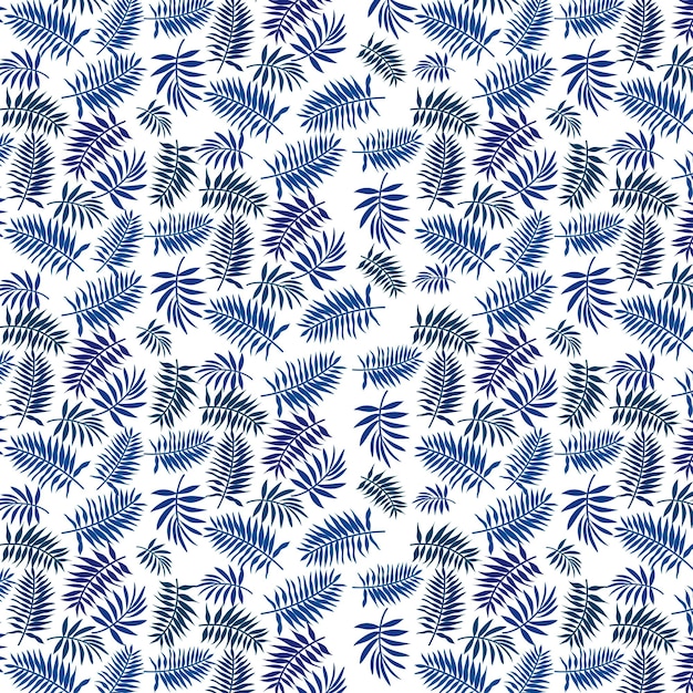 patrón vectorial de hojas pequeñas azules