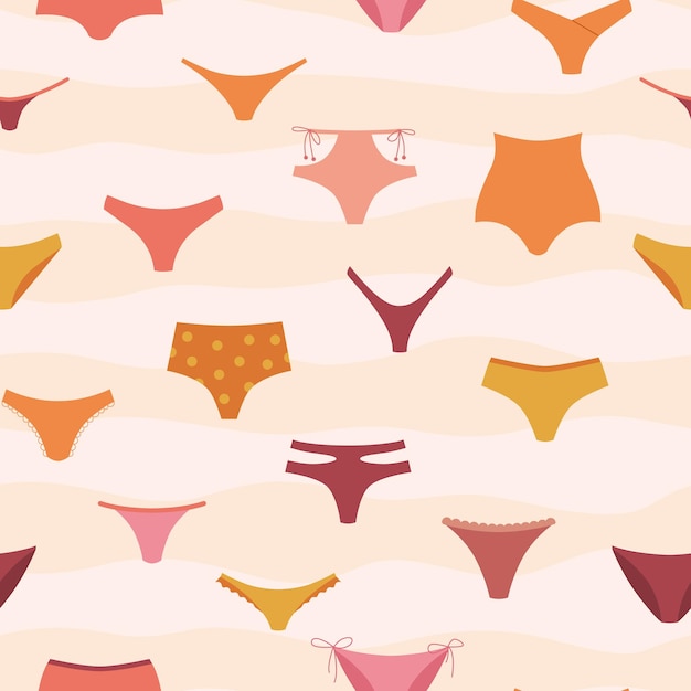 Patrón vectorial con la imagen de las bragas de la mujer