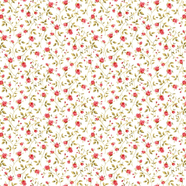 Patrón vectorial lindo en pequeñas flores coloridas fondo azul oscuro patrón floral sin costuras