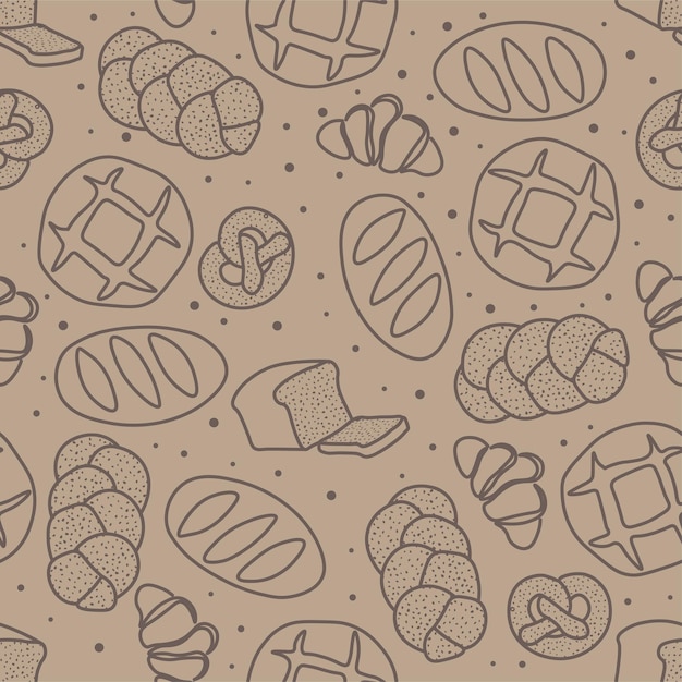 Patrón vectorial de moda para panadería o cafetería