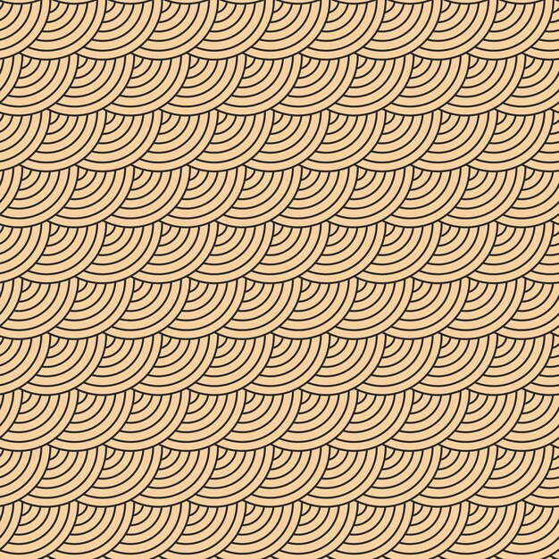 Patrón vectorial moderno en estilo japonés Patrones geométricos negros sobre un fondo dorado círculos en la arena Ilustraciones modernas para fondos de pantalla volantes cubiertas pancartas adornos minimalistas