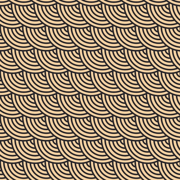 Patrón vectorial moderno en estilo japonés Patrones geométricos negros sobre un fondo dorado Ilustraciones modernas para fondos de pantalla volantes cubiertas pancartas adornos minimalistas