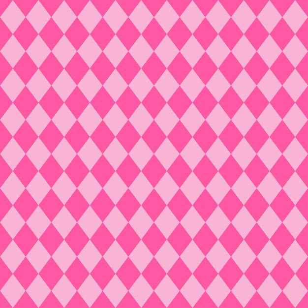 Patrón vectorial de tablero de ajedrez de rombo rosado