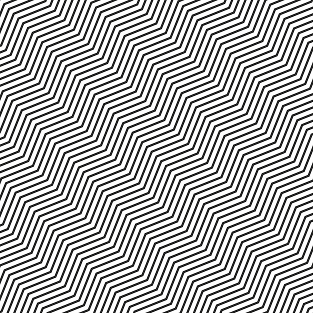 Patrón vectorial en zigzag Líneas geométricas abstractas Diseño de ilusión óptica en blanco y negro sin costuras