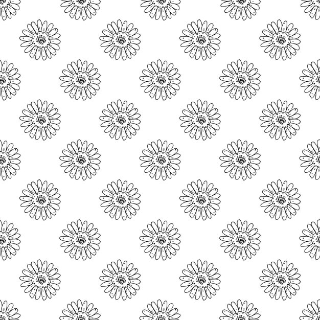 Patrón de verano sin costuras con flores garabateo para impresión decorativa papel de embalaje tarjetas de felicitación papel tapiz y tela