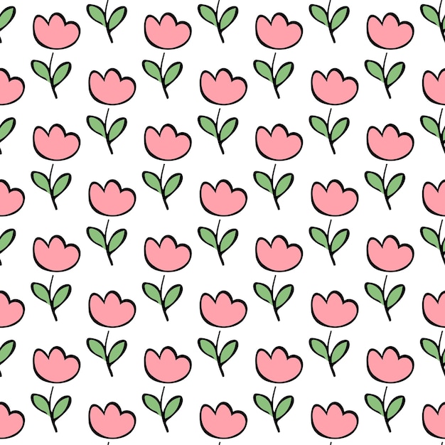 Patrón de verano sin costuras con flores garabateo para impresión decorativa papel de embalaje tarjetas de felicitación papel tapiz y tela