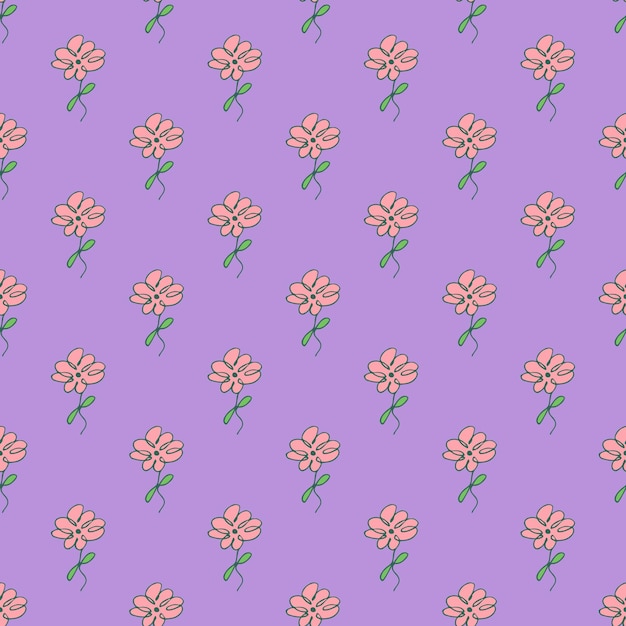 Patrón de verano sin costuras con flores garabateo para impresión decorativa papel de embalaje tarjetas de felicitación papel tapiz y tela