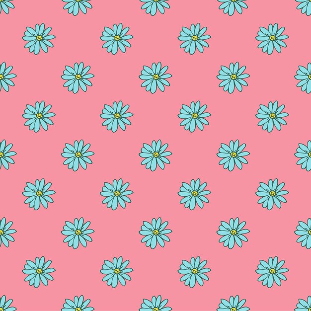 Patrón de verano sin costuras con flores garabateo para impresión decorativa papel de embalaje tarjetas de felicitación papel tapiz y tela
