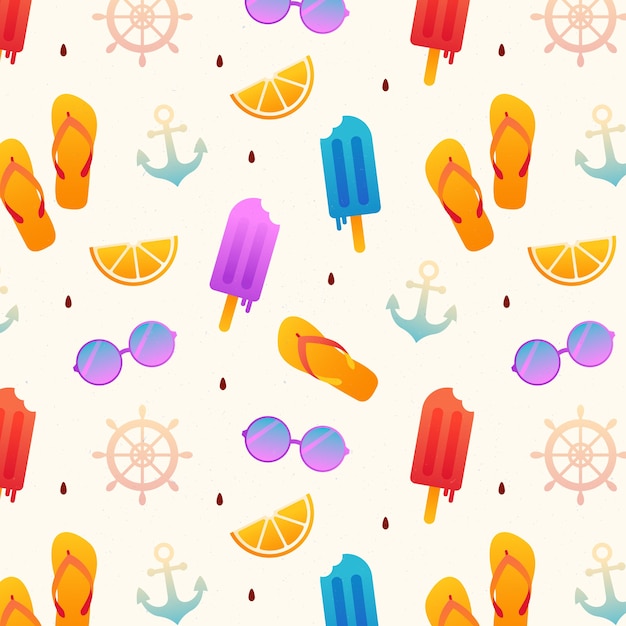Patrón de verano gradiente con helado