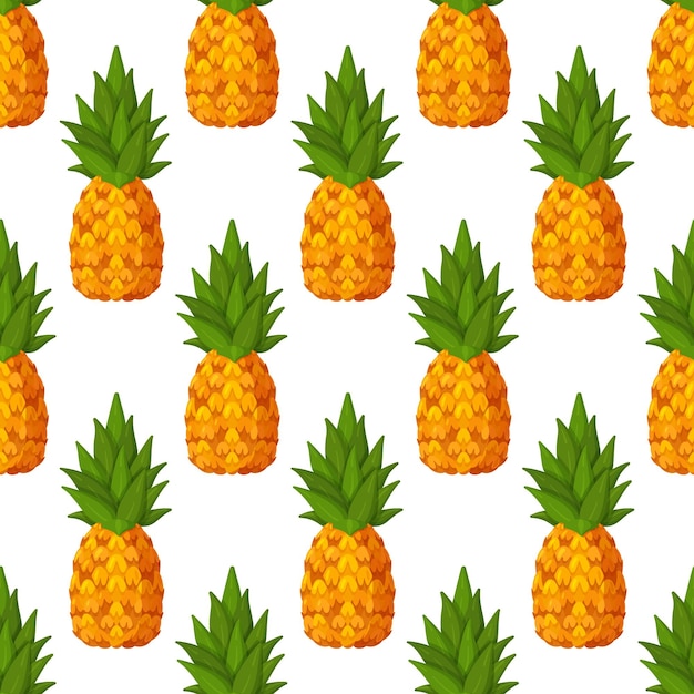 Patrón de verano con piñas Patrón transparente de vector con frutas tropicales y sus rodajas