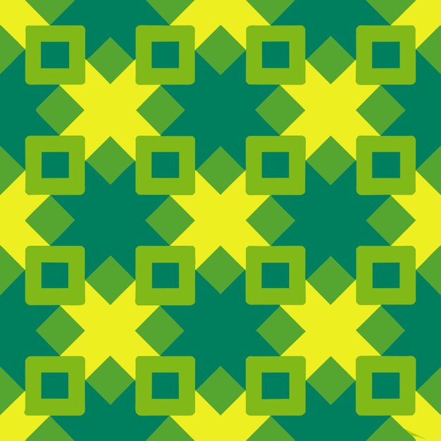 un patrón verde y amarillo con cuadrados y cuadrados