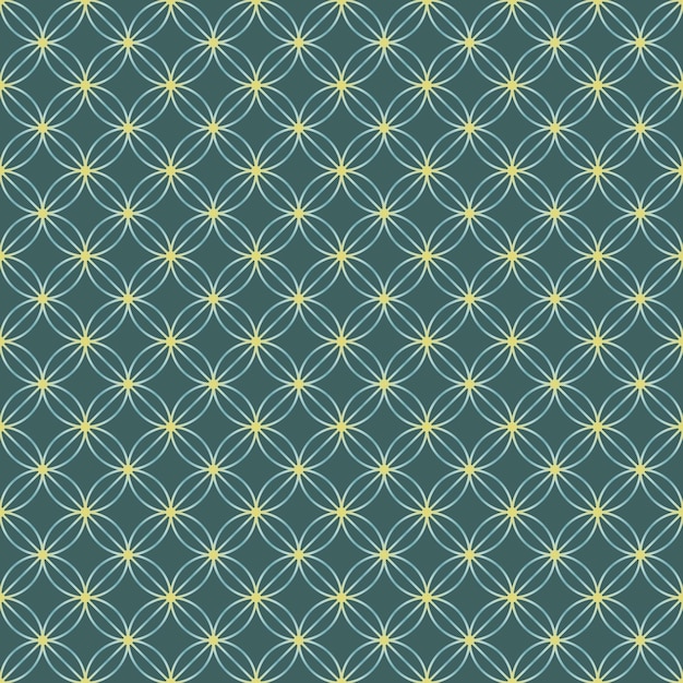 Un patrón verde y amarillo con estrellas.