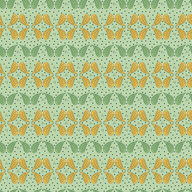 Patrón verde y amarillo con un fondo verde
