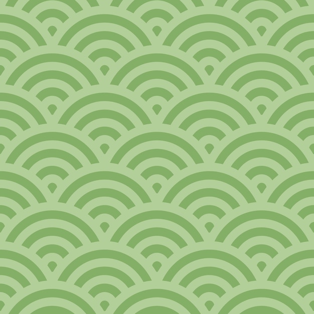 Patrón verde sin costura con diseño japonés