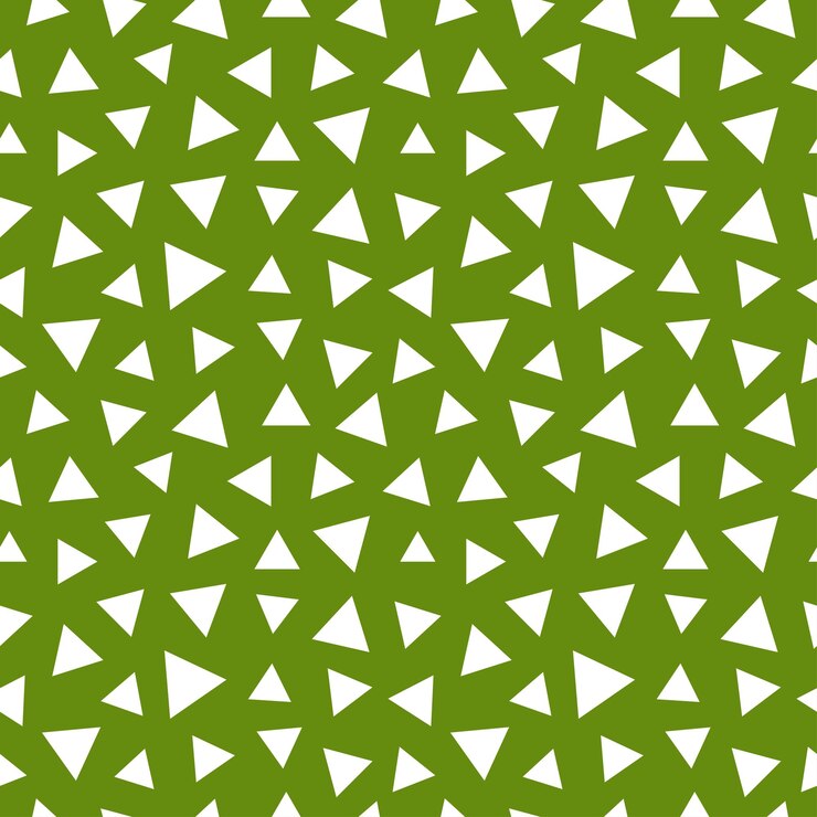 Vector patrón verde sin costuras con triángulos blancos