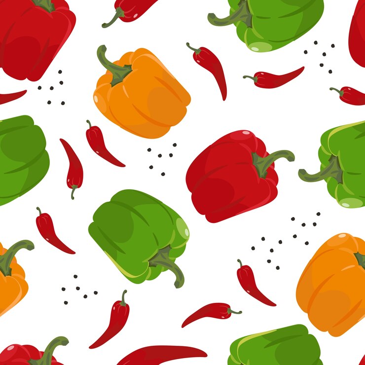 Vector patrón de verduras de dibujos animados