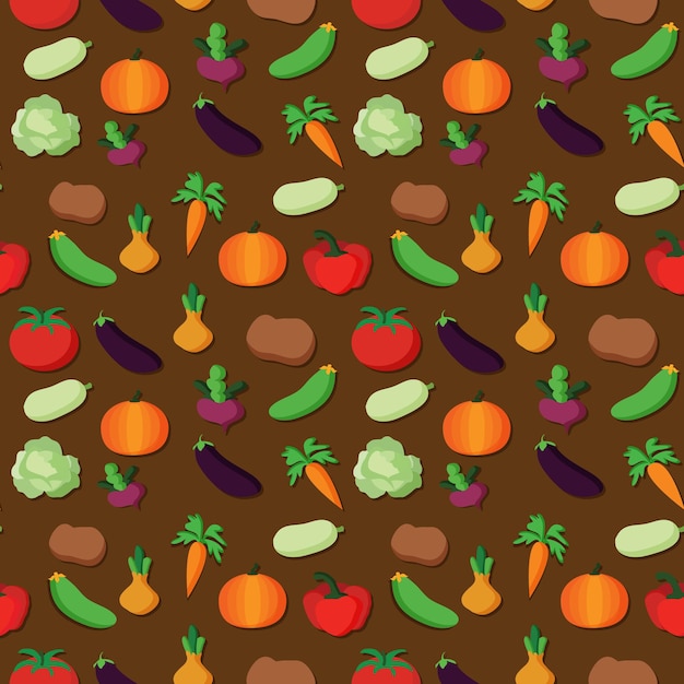 Patrón de verduras de vector fondo transparente de verduras
