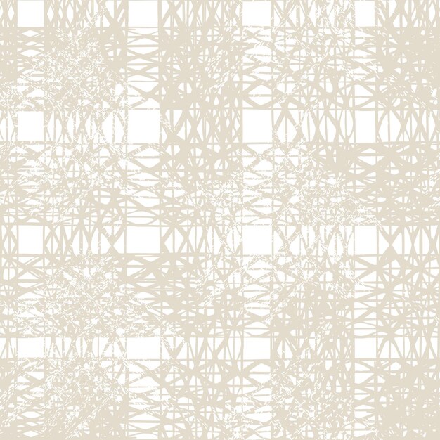 Patrón de verificación sin costuras Vector blanco y beige. Patrón integral. Cuadrícula de tinta grunge. Patrón de verificación sin costuras dibujado a mano. Fondo gráfico con tartán étnico. Fondo de patrón de verificación sin costuras.