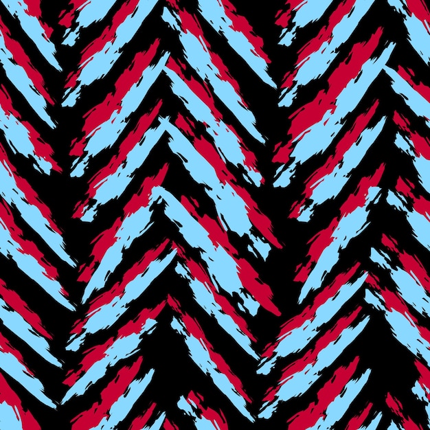 Patrón vertical abstracto sin costuras Línea de bordes irregulares en magenta y turquesa,