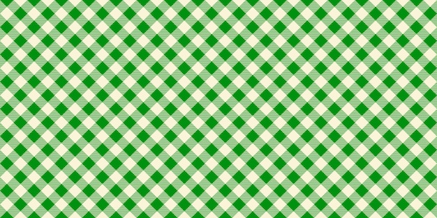 Patrón vichy diagonal sin costuras Fondo de jaula de vichy inclinado verde y blanco Tweed a cuadros