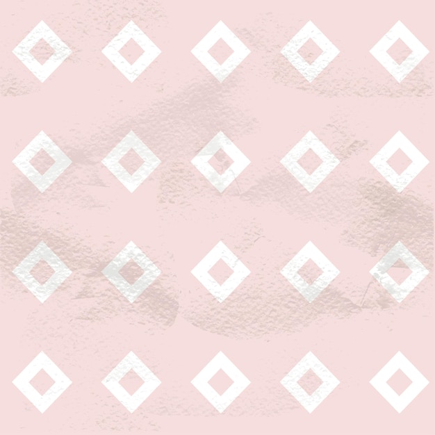 Patrón vintage rosado sin costuras de diamantes blancos