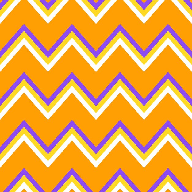 Patrón en zigzag de Chevron en púrpura y naranja