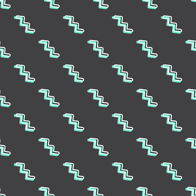 Patrón de zigzag, fondo geométrico abstracto en estilo retro de los años 80, 90. Ilustración geométrica colorida