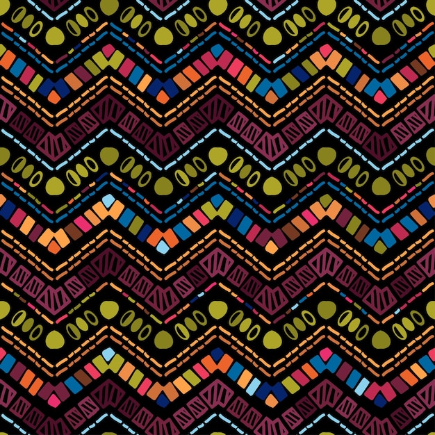 Patrón de zigzag geométrico ikat. tema étnico tribal