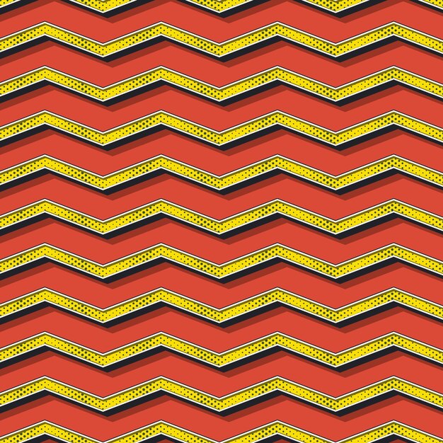 Patrón de zigzag retro, fondo geométrico abstracto en estilo años 80, 90. Ilustración simple geométrica